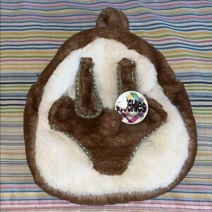 Brown and Cream Kids Animal Backpack